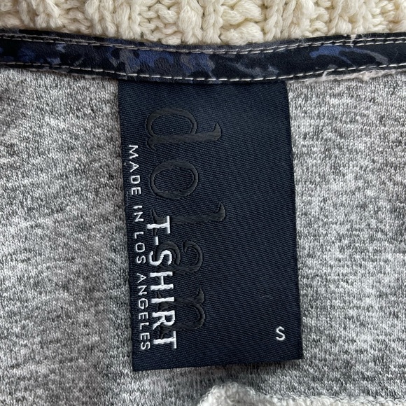 Anthropologie Dolan size small heather gray with cream zip up sweater - Picture 4 of 5